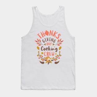 Thanksgiving Day Cooking Crew Rustic Turkey Harvest Veggies Tank Top